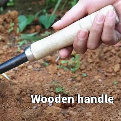 Wooden Handle Dual Hoe & Rake